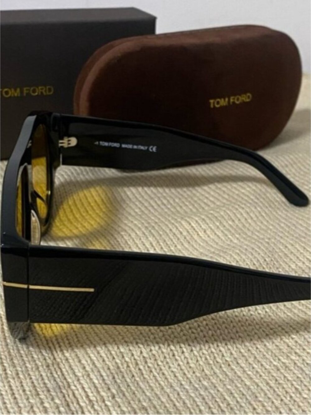 Tom Ford Black Sunglasses with Yellow Lenses - Picture 5 of 5